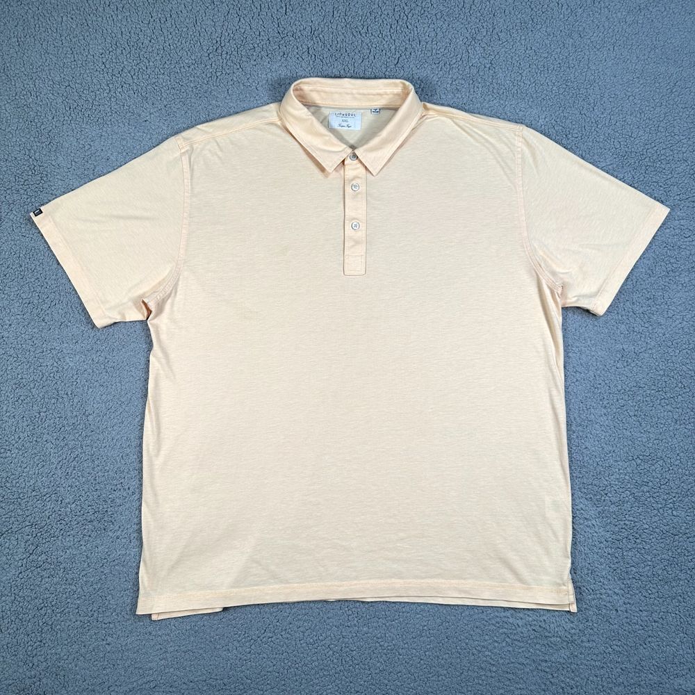 Linksoul Polo Shirt Mens 2XL XXL Peach‎ Golf Casual Preppy Athleisure Adult Logo